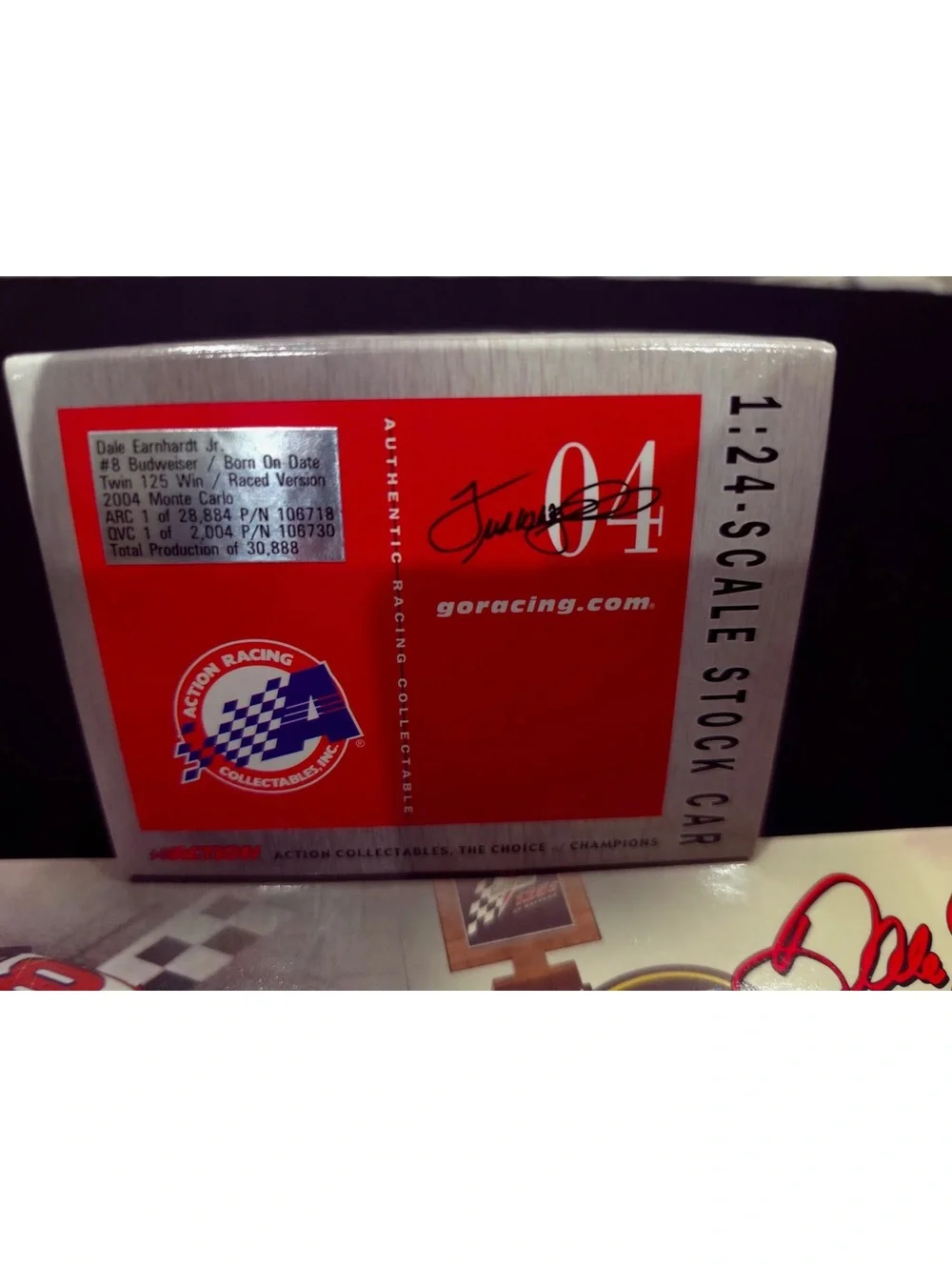 Dale Earnhardt Jr. #8 Budweiser 2004 Monte Carlo 1:24 Scale Stock Car Raced Win